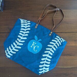 Kansas City Royals Baseball Large Fabric Canvas Tote Sports Fandom Blue White